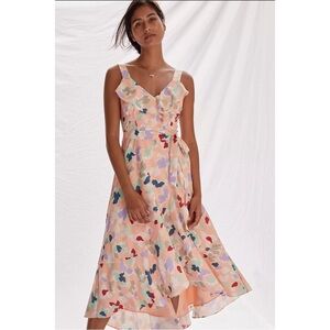 Anthropologie Hutch Garden Party Wrap Midi Dress NWT Size Small